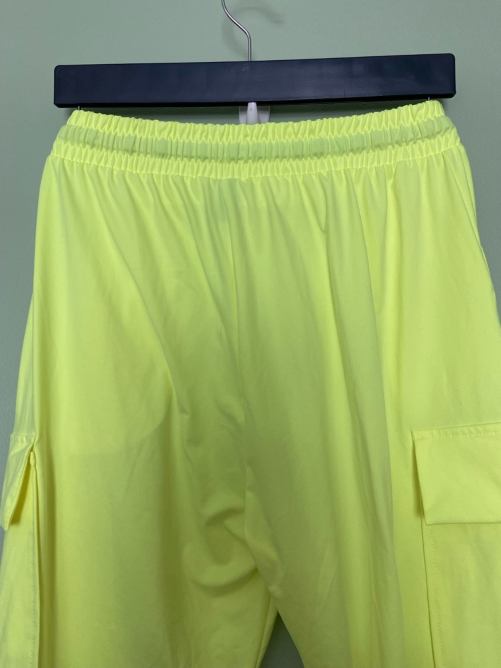 Women’s Neon Yellow Cargo Jogger Pants - Picture 7 of 8